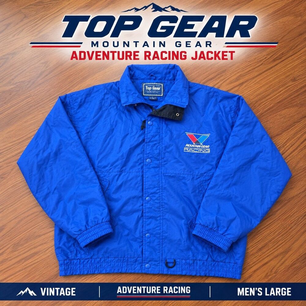 Vintage Top Gear Mountain Gear Adventure Racing Jacket Men's Large Blue